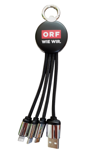 ORF USB-Ladekabel 3 in 1 mit Beleuchtung